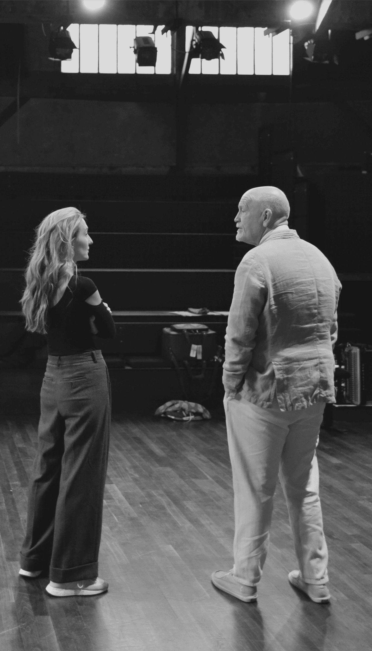 John Malkovich and Anastasya Terenkova in rehearsal